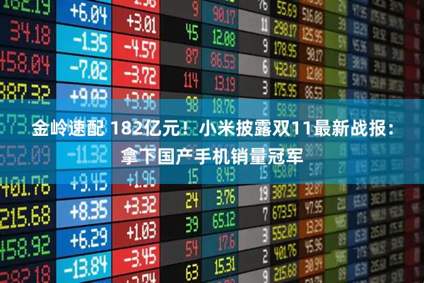 金岭速配 182亿元!小米披露双11最新战报:拿下国产手机销量冠军