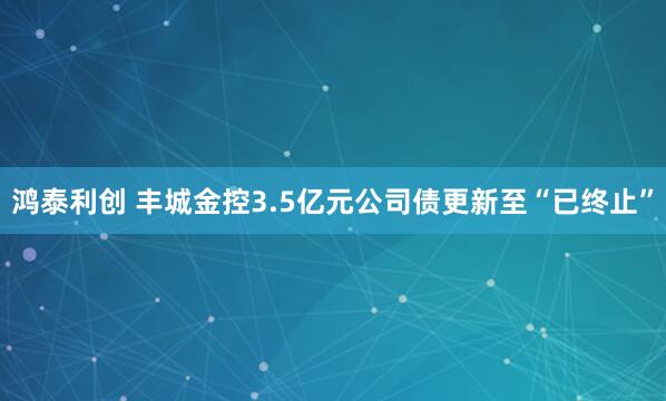 鸿泰利创 丰城金控3.5亿元公司债更新至“已终止”