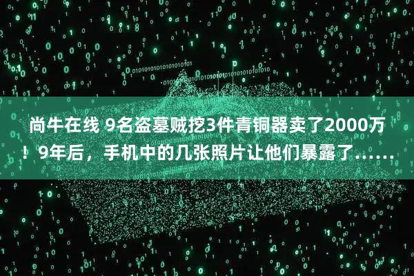尚牛在线 9名盗墓贼挖3件青铜器卖了2000万!9年后,手机中的几张照片让他们暴露了……